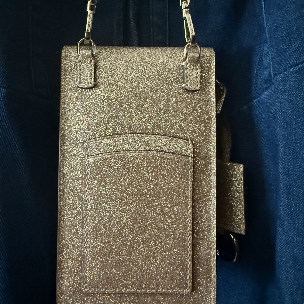 Kate Spade Flap Gold Bling Phone Crossbody NWOT - Picture 3 of 8